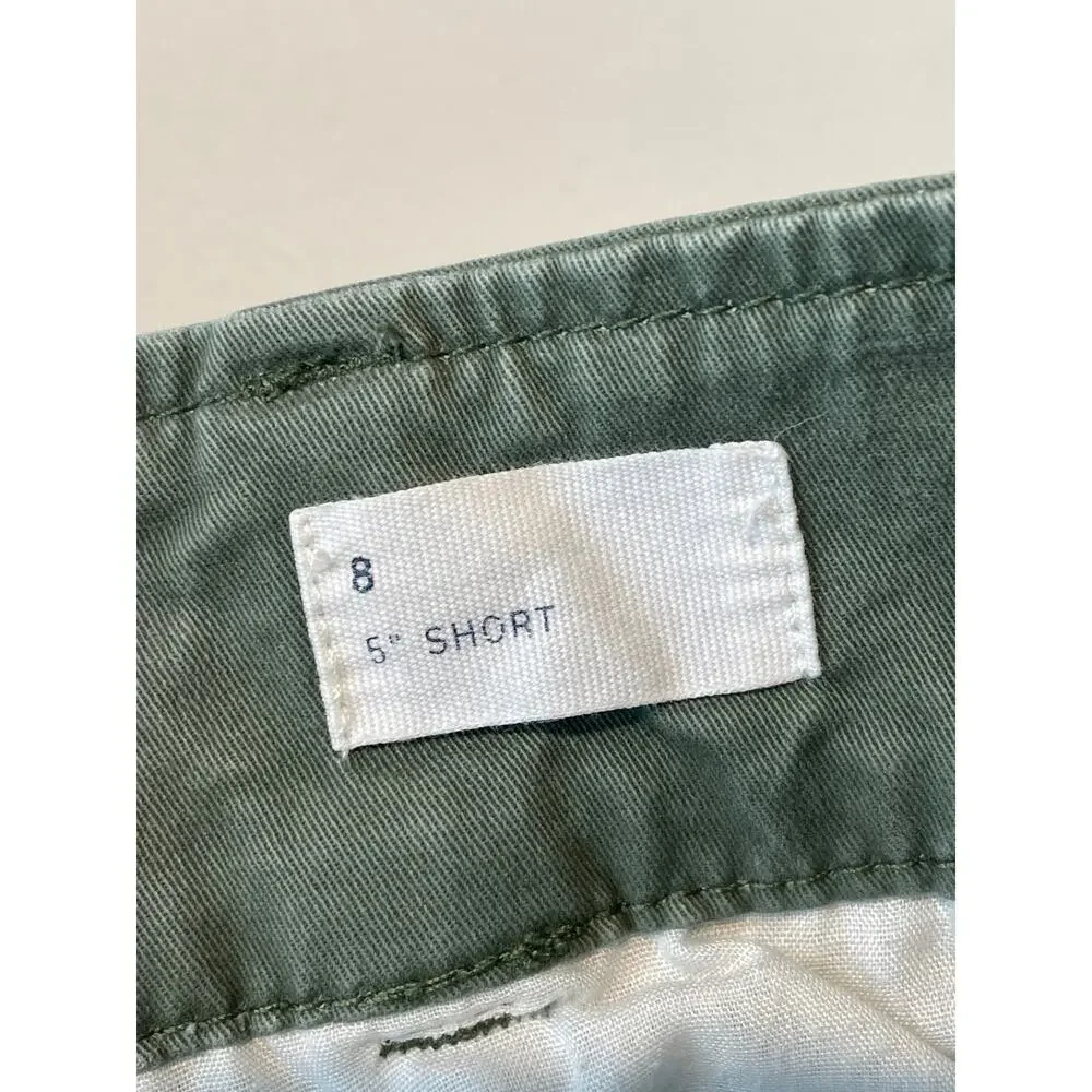 Gap Size 8 Olive Green Chino Shorts 5” Inseam